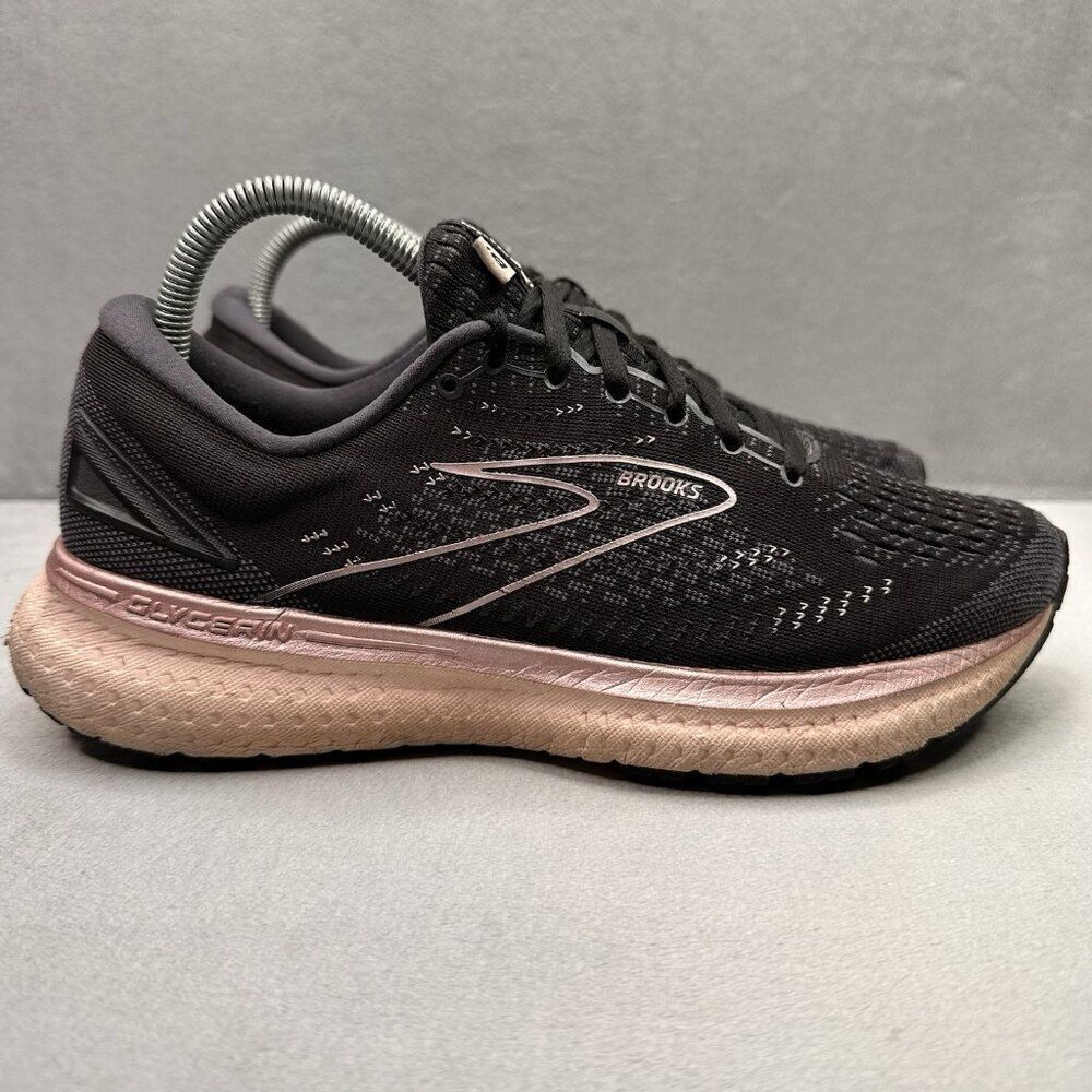 Brooks Glycerin 19 Womens Size 9 (B) Shoes Black/Pink‎ Athletic Running Sneakers